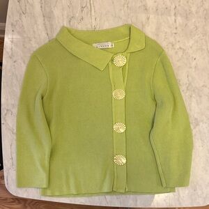 Green Button-Up Cardigan